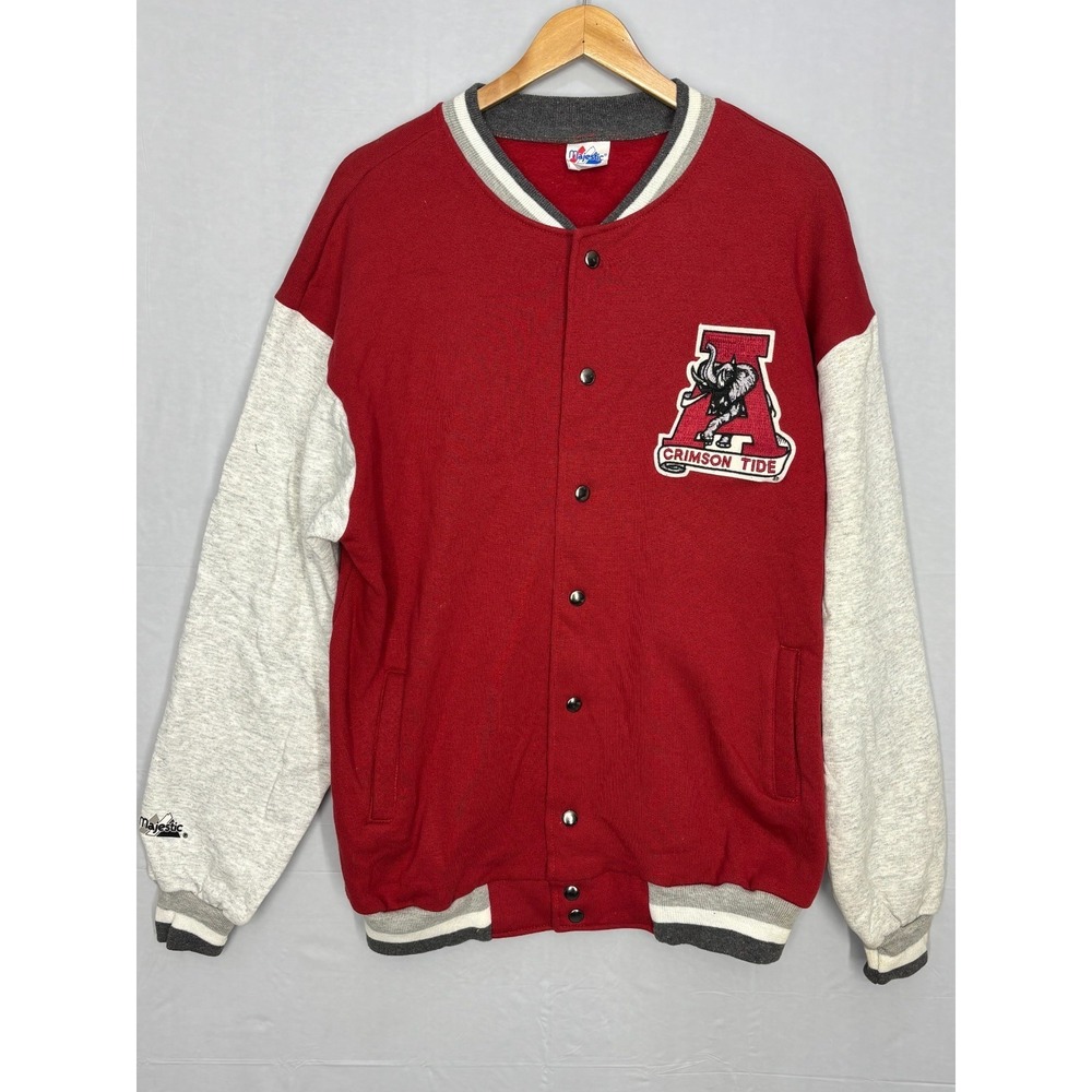 Alabama Crimson Tide Majestic Varsity Football Jacket Mans Red Gray XL NWOT